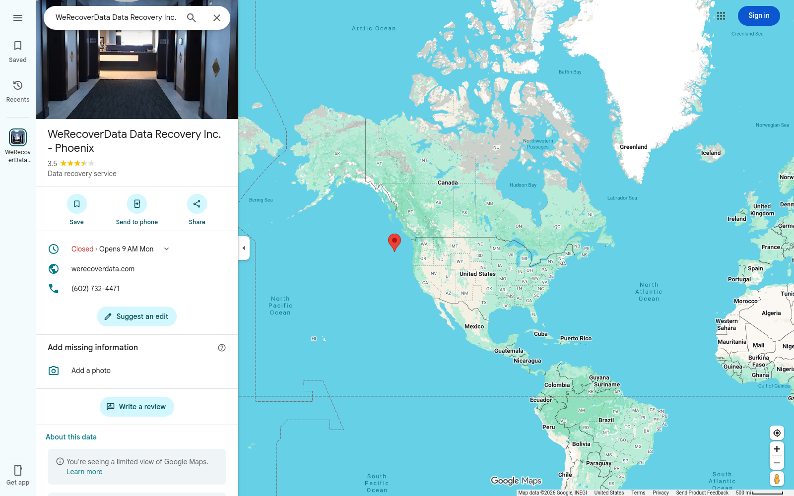 File:WeRecoverData-Phoenix-maps-listing-ocean-pin-2026-07-26.png