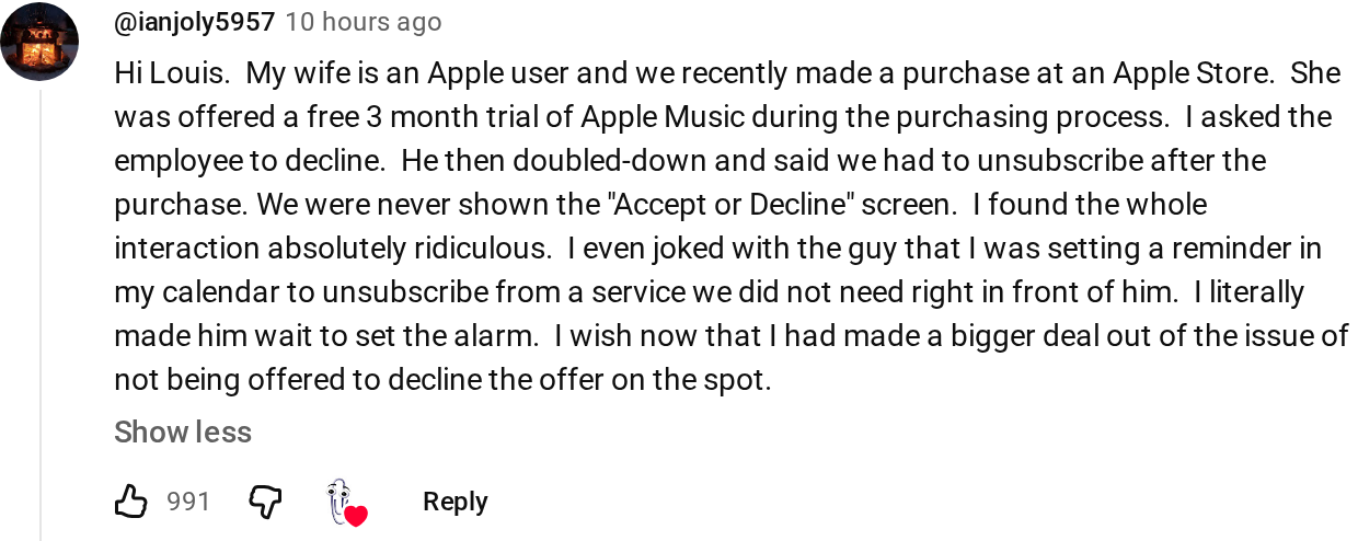 File:Apple Store trials YouTube comment ianjoly full.png