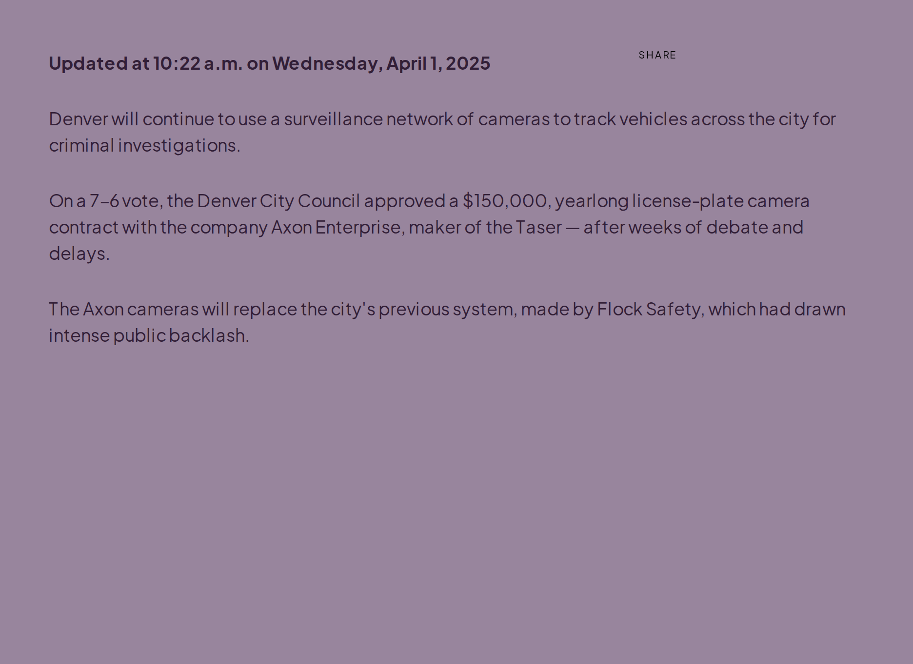 File:Denver City Council 7-6 Axon contract vote March 2026.png