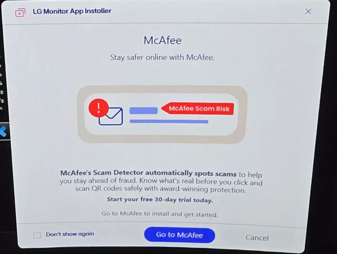 File:McAfee advertizement via LG Monitor App.webp
