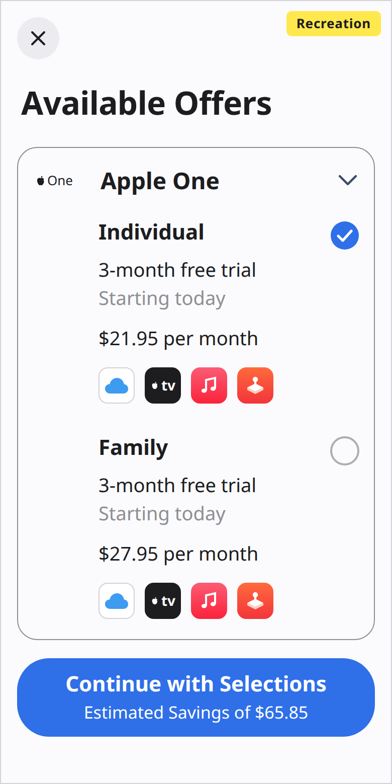 File:Recreation of an Apple One trial selection screen.png