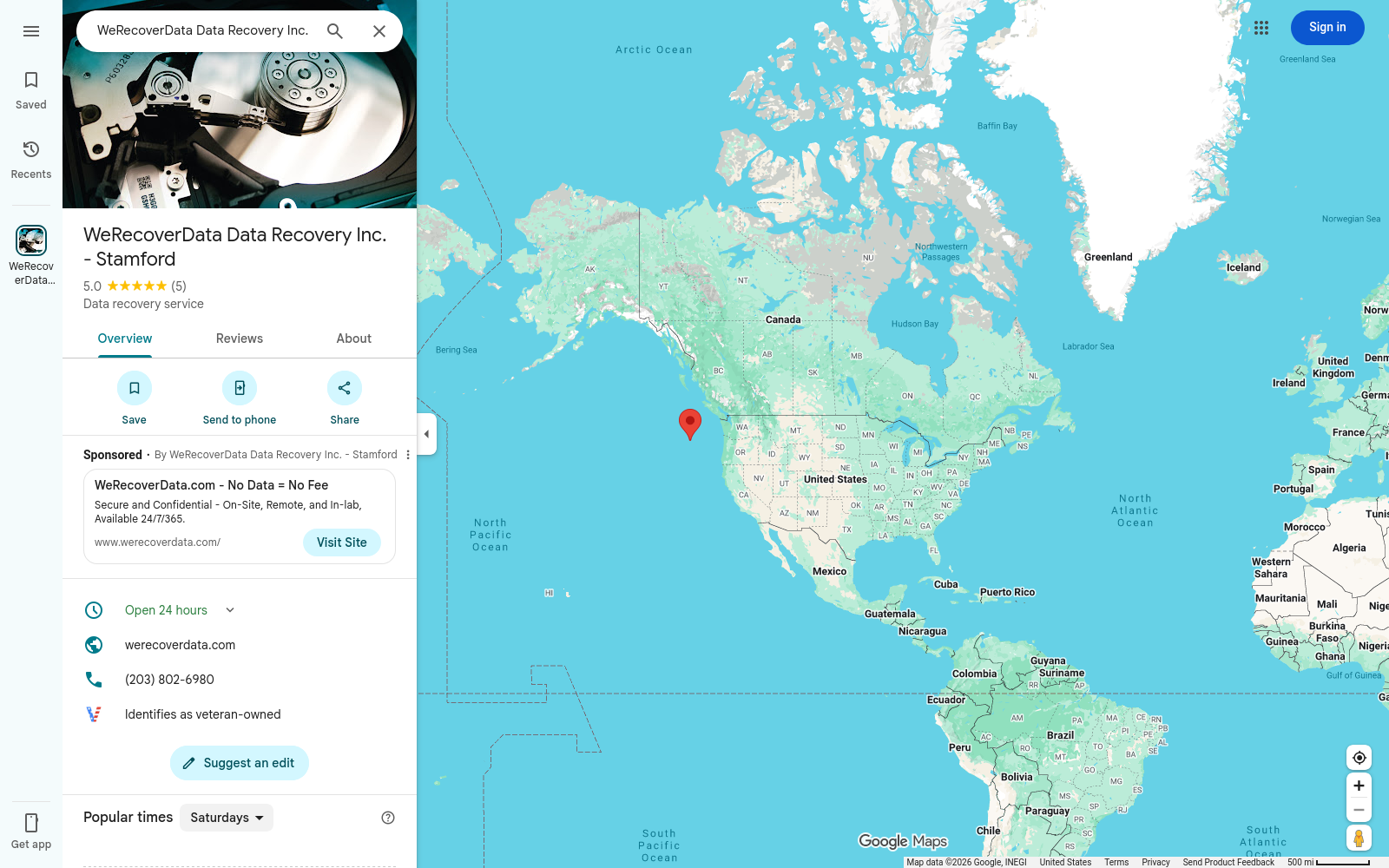 File:WeRecoverData-Stamford-maps-listing-ocean-pin-2026-07-26.png