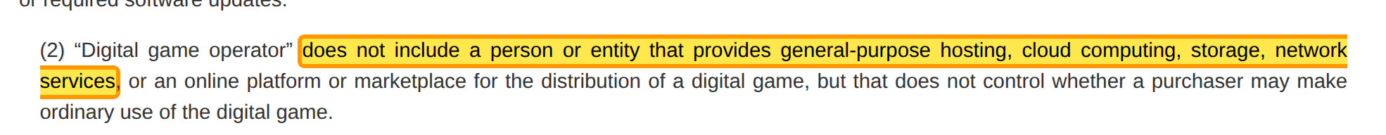 hosting and cloud providers are not operators