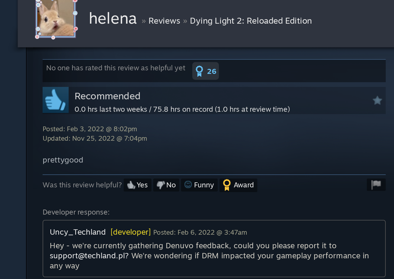 File:Dying Light 2 Steam review with Techland reply.png