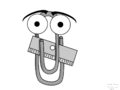 Look a cute clippy who accidentally broke pencil sharpener and is now trying to hide evidence!