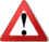 red-outlined triangle containing exclamation point