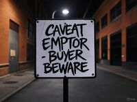 "Caveat Emptor - Buyer Beware Sign in Alley." Generated by Grok 3, xAI, May 7, 2025.
