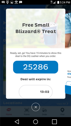 Dairy Queen mobile app advertisement 15 minute mark lawsuit.png