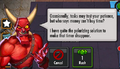 An example of a game (Dungeon Keeper) enticing a consumer into spending premium currency to skip waiting on a menial task.