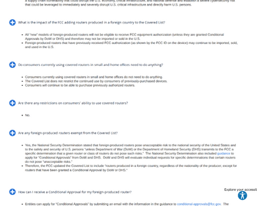 The FCC's frequently asked questions page answers whether there are restrictions on consumers' ability to use covered routers with a single word, No.[9]