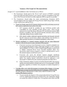 Google LLC's opening CPUC testimony recommended that customers receiving a smart-thermostat incentive should be defaulted into an automated DR program unless they opt out, a default the commission did not adopt.[12]