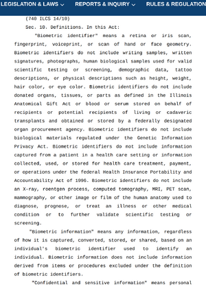 Illinois BIPA biometric identifier face geometry definition.png
