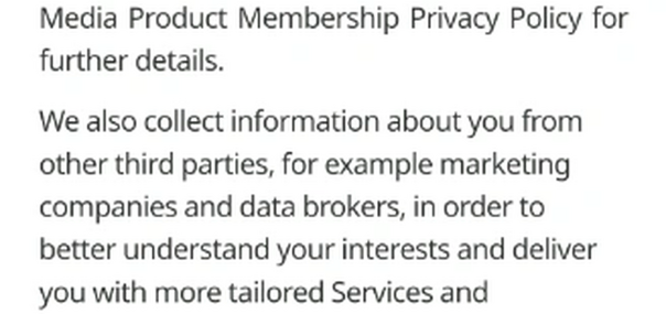 LG collects information "from other third parties, for example marketing companies and data brokers".[2]