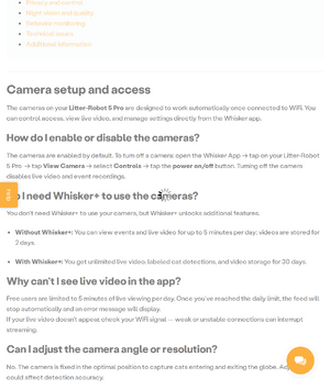Litter-Robot 5 Pro camera Whisker plus free tier comparison.png