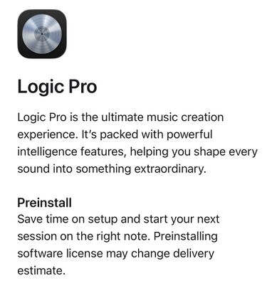 One-time purchase version of Logic Pro