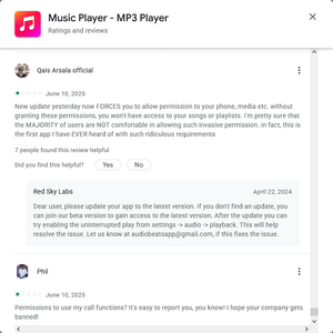 Muzio Player Google Play review - Qais Arsala official.png