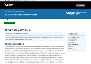 NVD CVE-2026-45585 YellowKey description.png