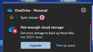 OneDrive notification to "Upgrade" or "Free up space".png
