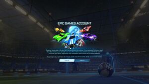 Login screen upon starting the game
