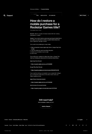 Rockstar Games support page for restoring mobile purchase.png