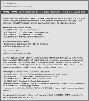 Square Enix discontinuation notice of cloud-version Kingdom Hearts games.png