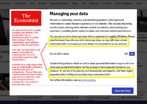 "Do not sell or share" is enabled by default, but comes with a disclaimer. (See file page for further notes.)