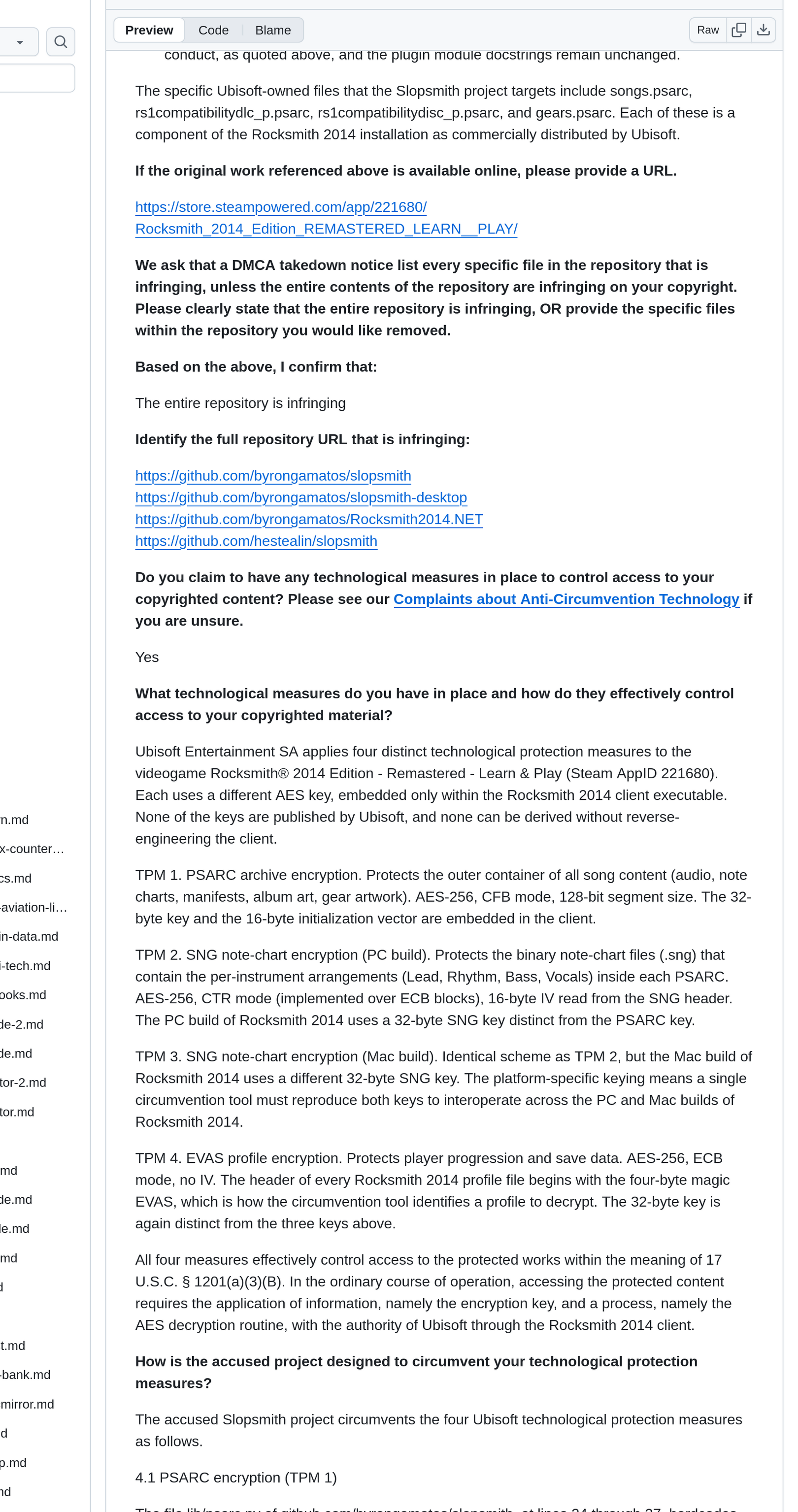 File:Ubisoft Slopsmith DMCA notice four protection measures.png