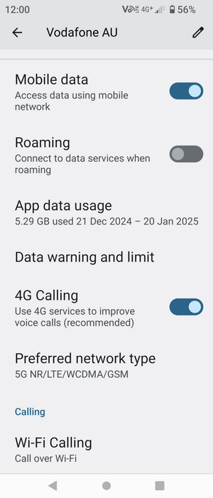 VoLTE Settings - Android 12 - Xperia 1 II.png